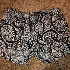 Navy Paisley Shorts